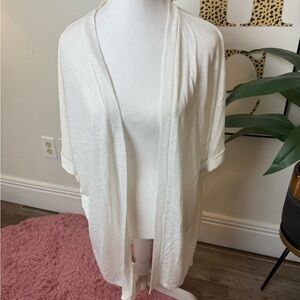White Open-Front Cardigan